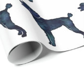 プードルブラックウォーターカラーシルエット ラッピングペーパー (ロールコーナー)