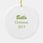 プードルブラックトイパーソナライズされたクリスマス セラミックオーナメント (裏面)