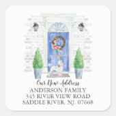 プードルブルードアの新しい住所ラベルのシール スクエアシール (正面)