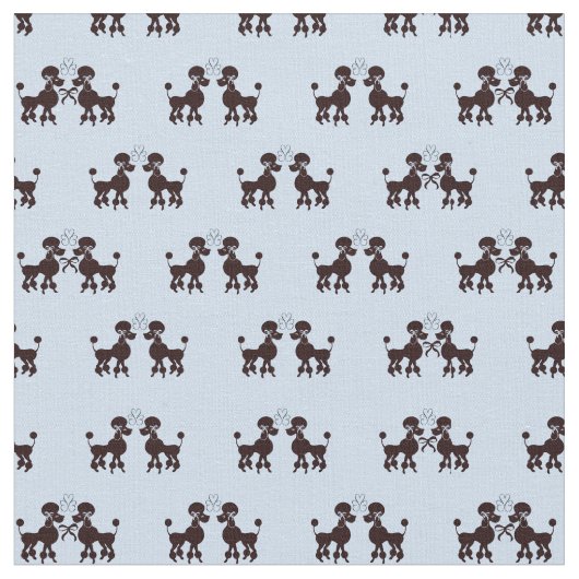 プードルペアの青の背景 ファブリック (クローズアップ)