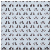 プードルペアの青の背景 ファブリック (見本)