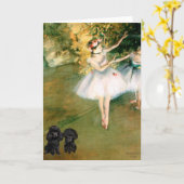 プードルペア(黒) -ダンサー2人 カード (黄色い花)