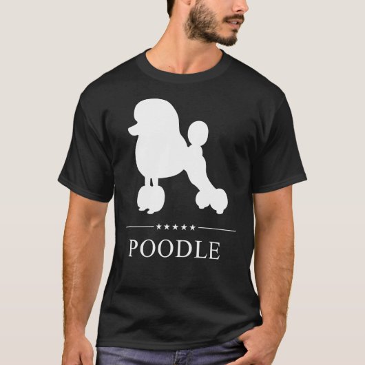 プードルホワイトシルエット Tシャツ (正面)