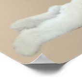 プードルホワイトビューティフルプリント ポスター (角)