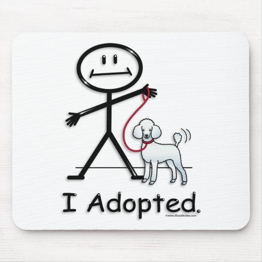 プードルホワイト マウスパッド (正面)