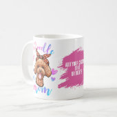 プードルママ水彩犬ママ コーヒーマグカップ (正面左)