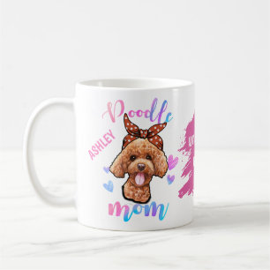 プードルママ水彩犬ママ コーヒーマグカップ