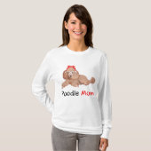 プードルママ犬バンダナペットラバーギフトウィメンズプードル Tシャツ (正面フル)