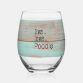 プードルママ生き愛素朴のストライプワイングラス ステムなしワイングラス (正面)