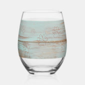 プードルママ生き愛素朴のストライプワイングラス ステムなしワイングラス (裏面)