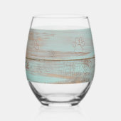 プードルママ生き愛素朴のストライプワイングラス ステムなしワイングラス (左)