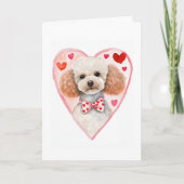 プードルマムヴァレンティーンズデイドッグラブハートピンクレッド シーズンカード (正面)