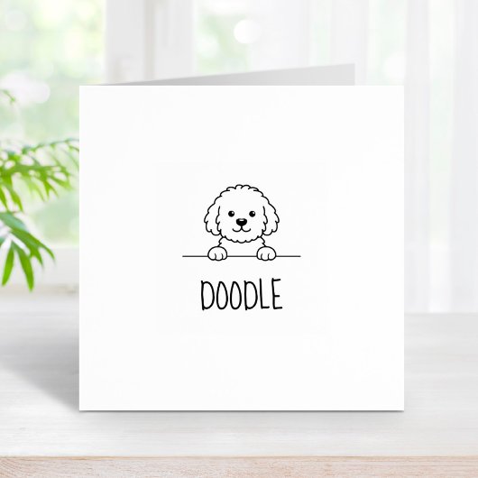 プードルミックスドッグドードルペット名前をカスタムする1x1 ラバースタンプ