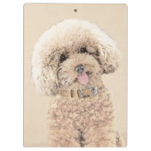 プードルミニチュアアプリコットクリームブラウンドッグアート クリップボード (裏面)