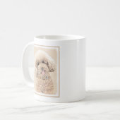 プードルミニチュアアプリコットクリームブラウンドッグアート コーヒーマグカップ (正面左)