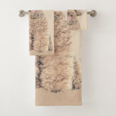 プードルミニチュアアプリコットクリームブラウンドッグアート バスタオルセット (インサイチュ)