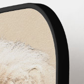 プードルミニチュアアプリコットクリームブラウンドッグアート ピックルボールラケット (左詳細)