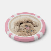 プードルミニチュアアプリコットクリームブラウンドッグアート ポーカーチップ (シングル)