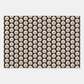 プードルミニチュアアプリコットクリームブラウンドッグアート ラッピングペーパーシート (正面3)