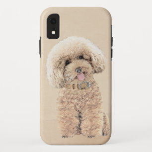 プードルミニチュアアプリコットクリームブラウンドッグアート iPhone XRケース