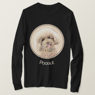 プードルミニチュアアプリコットクリームブラウンドッグアート Tシャツ