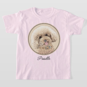 プードルミニチュアアプリコットクリームブラウンドッグアート Tシャツ