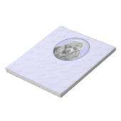 プードルミニチュアトイシルバーグレーブルードッグアート ノートパッド (回転)