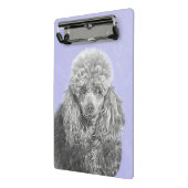 プードルミニチュアトイシルバーグレーブルードッグアート ミニクリップボード (アングル2)
