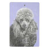 プードルミニチュアトイシルバーグレーブルードッグアート ミニクリップボード (裏面)
