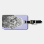 プードルミニチュアトイシルバーグレーブルードッグアート ラゲッジタグ (正面横)