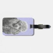 プードルミニチュアトイシルバーグレーブルードッグアート ラゲッジタグ (裏面横)