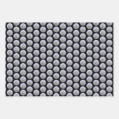 プードルミニチュアトイシルバーグレーブルードッグアート ラッピングペーパーシート (正面3)