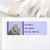 プードルミニチュアトイシルバーグレーブルードッグアート ラベル (インサイチュ)