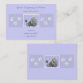 プードルミニチュアトイシルバーグレーブルードッグアート 名刺 (正面/裏面)