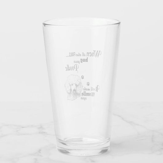 プードルモダンアートかわいい犬の品種のスローガン タンブラーグラス (裏面)