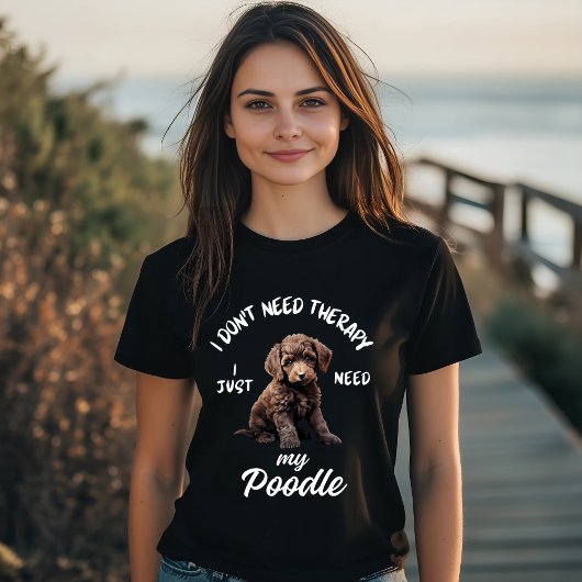 プードルラバーおもしろいセラピー引用文 Tシャツ