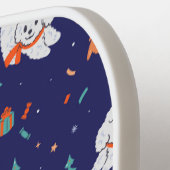 プードルラバーズクリスマス名前をカスタムする ピックルボールラケット (左詳細)