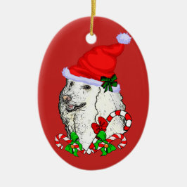 プードルラバーズクリスマス セラミックオーナメント