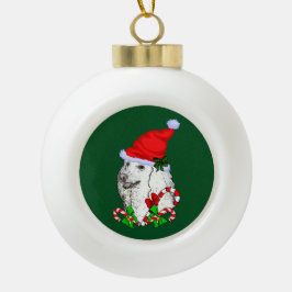 プードルラバーズクリスマス セラミックボールオーナメント