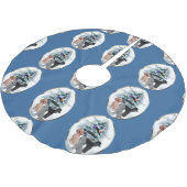 プードルラバーズクリスマス ブラッシュドポリエステルツリースカート (アングル)