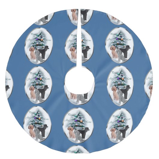 プードルラバーズクリスマス ブラッシュドポリエステルツリースカート (正面)