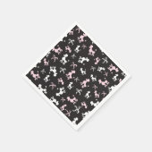 プードルラブピンクとブラック スタンダードカクテルナプキン (角)