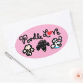 プードルラブ 楕円形シール (封筒)