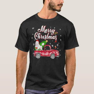 プードルリトリエバーライド赤トラック Tシャツ