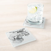 プードルワッギング尾の犬引用文 ガラスコースター (アングル)