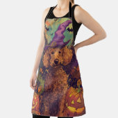 プードル不気味ドグハロウィーン魔女とカボチャ エプロン (インサイチュ)