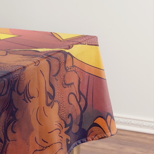 プードル不気味ドグハロウィーン魔女とカボチャ テーブルクロス (インサイチュ)