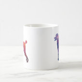 プードル図形シルエットパープル コーヒーマグカップ (中央)