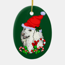 プードル好きのためのクリスマス セラミックオーナメント