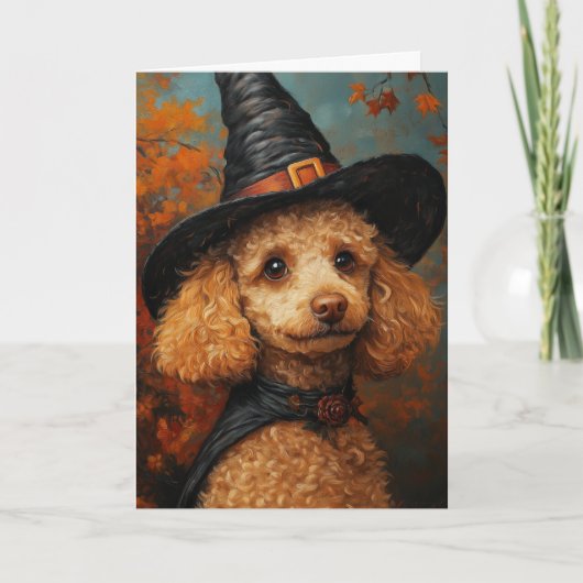 プードル子犬のハロウィン シーズンカード (正面)